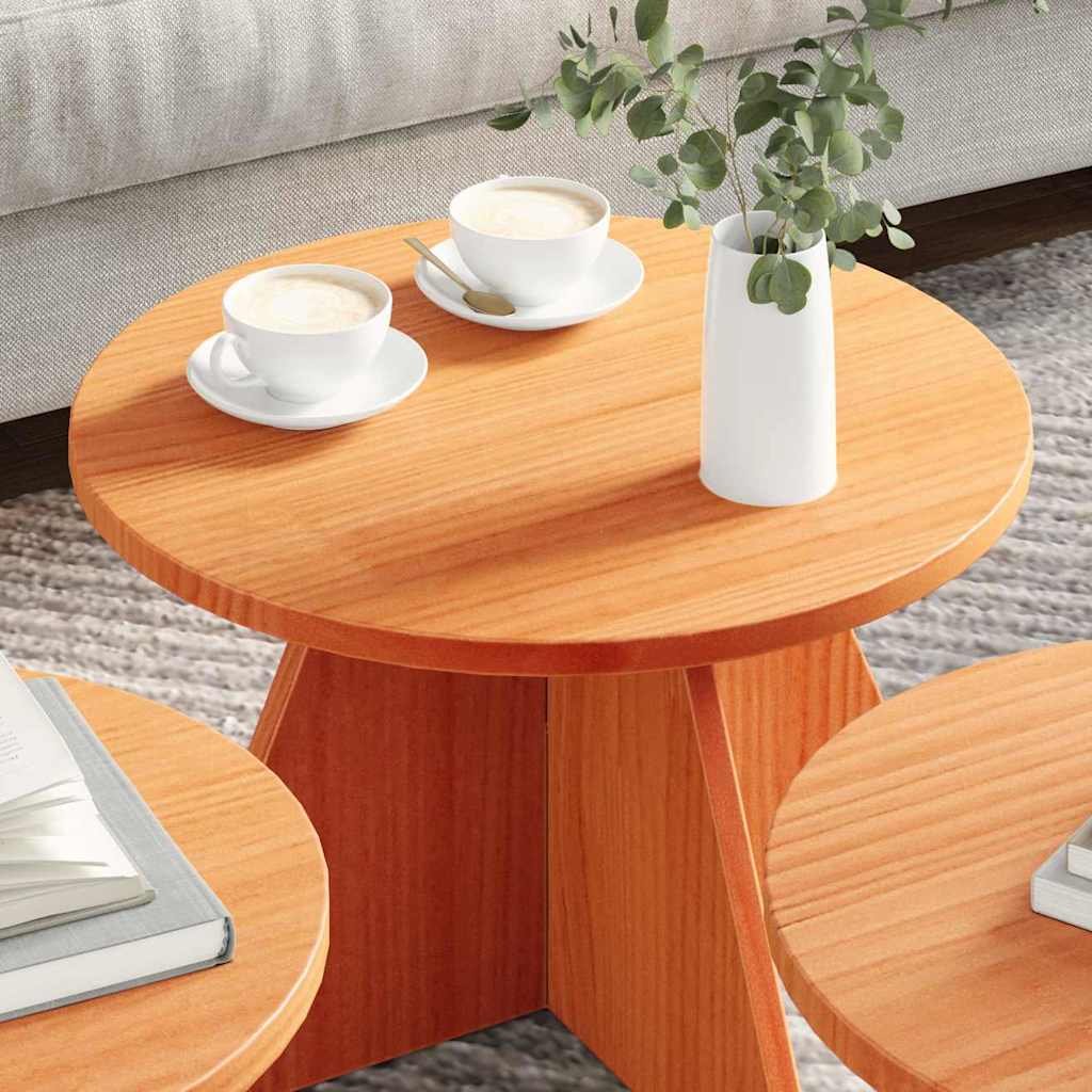 Kaffebord 3 pcs Vokset Brun