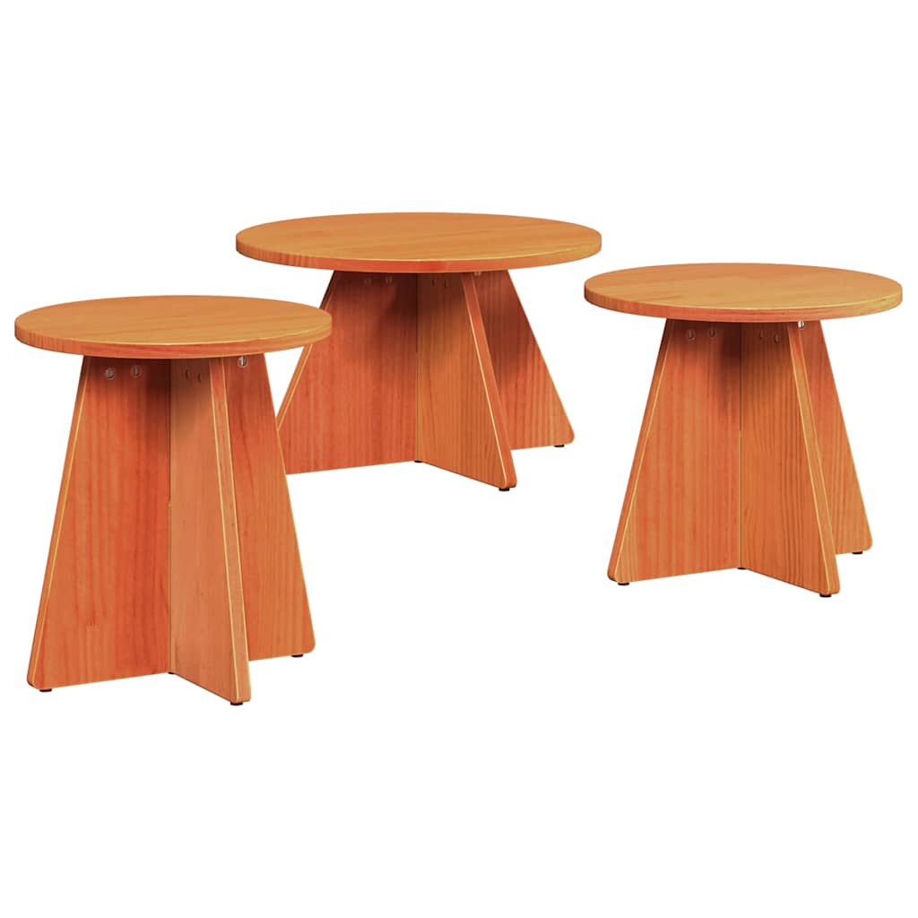 Kaffebord 3 pcs Vokset Brun