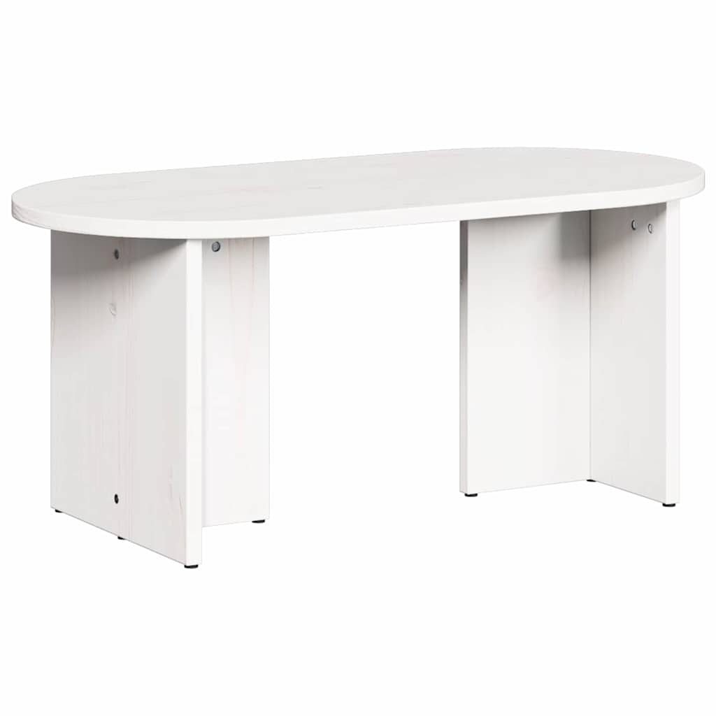 Kaffebord Hvit 80 x 39,5 x 35 cm Massivt furutre