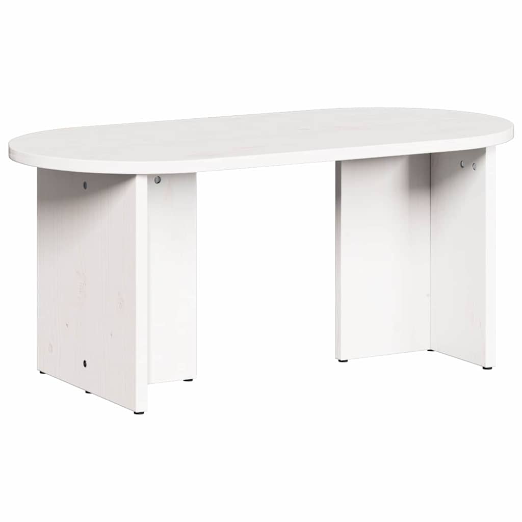 Kaffebord Hvit 80 x 39,5 x 35 cm Massivt furutre