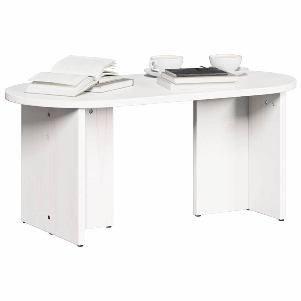 Kaffebord Hvit 80 x 39,5 x 35 cm Massivt furutre