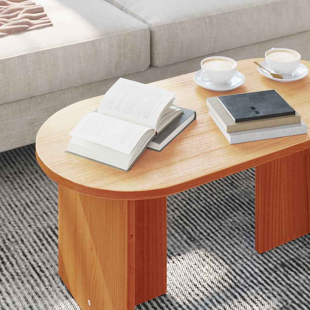 Kaffebord Vokset Brun 80 x 39,5 x 35 cm Massivt furutre