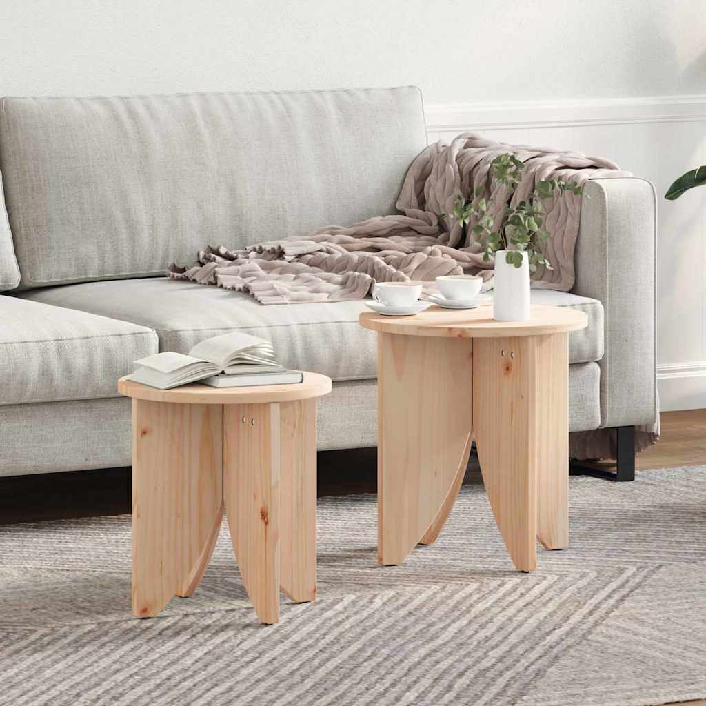 Kaffebord 2 pcs Naturlig