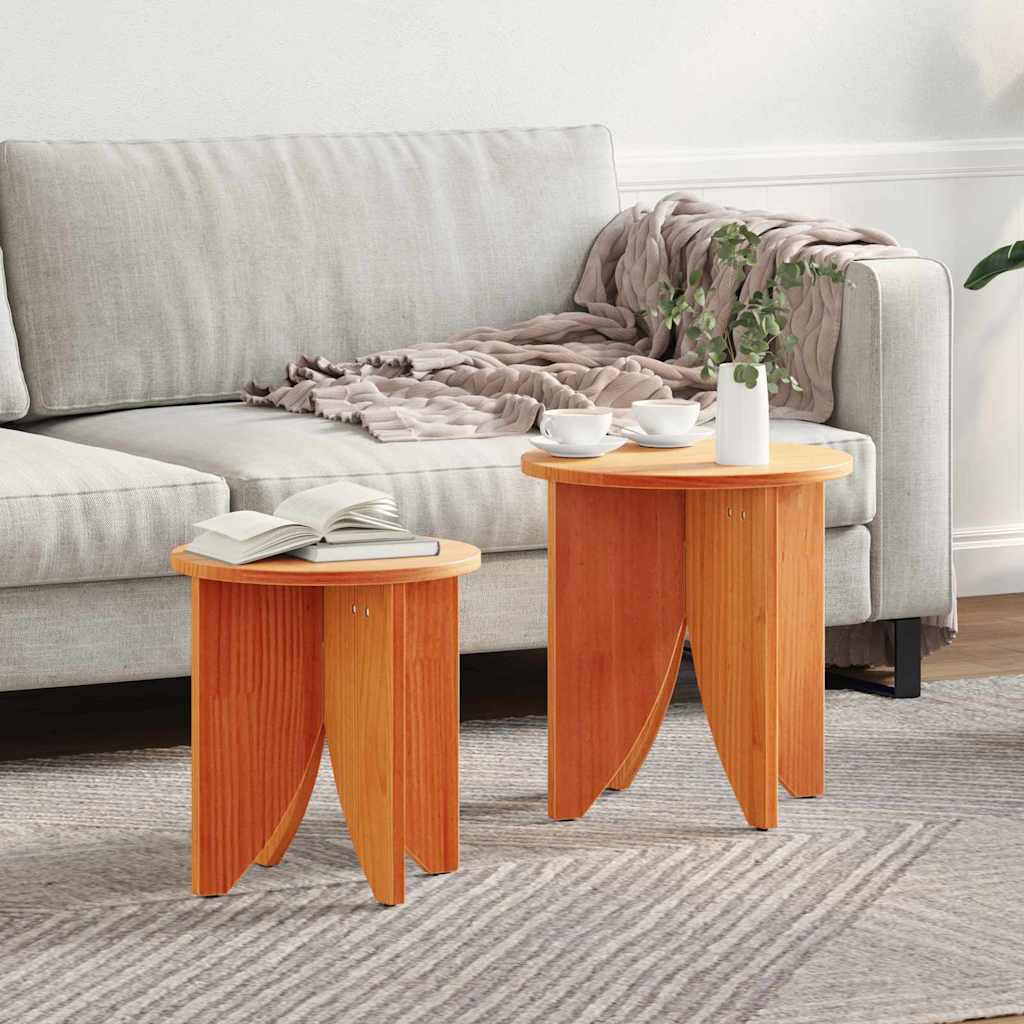 Kaffebord 2 pcs Vokset Brun