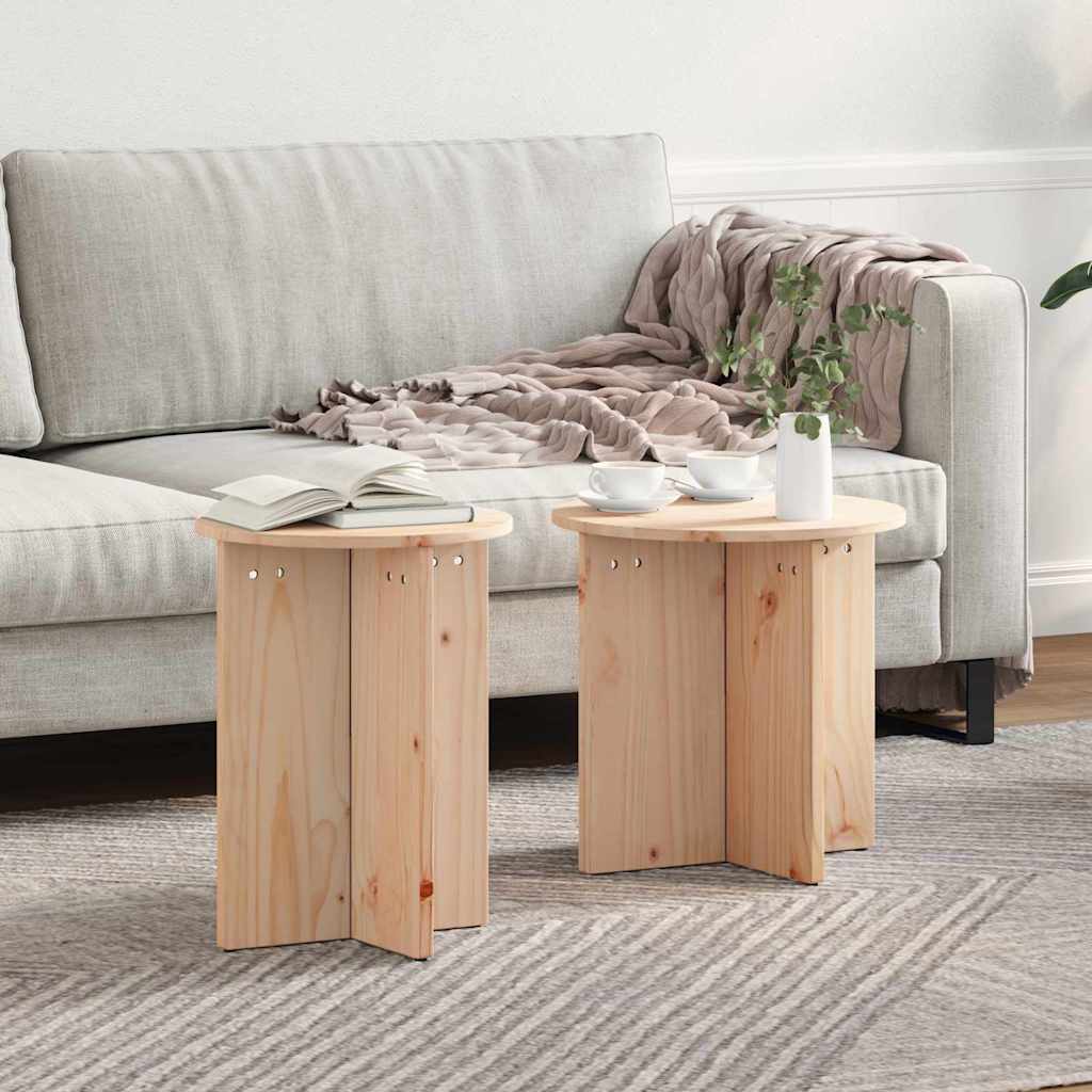 Kaffebord 2 pcs Naturlig