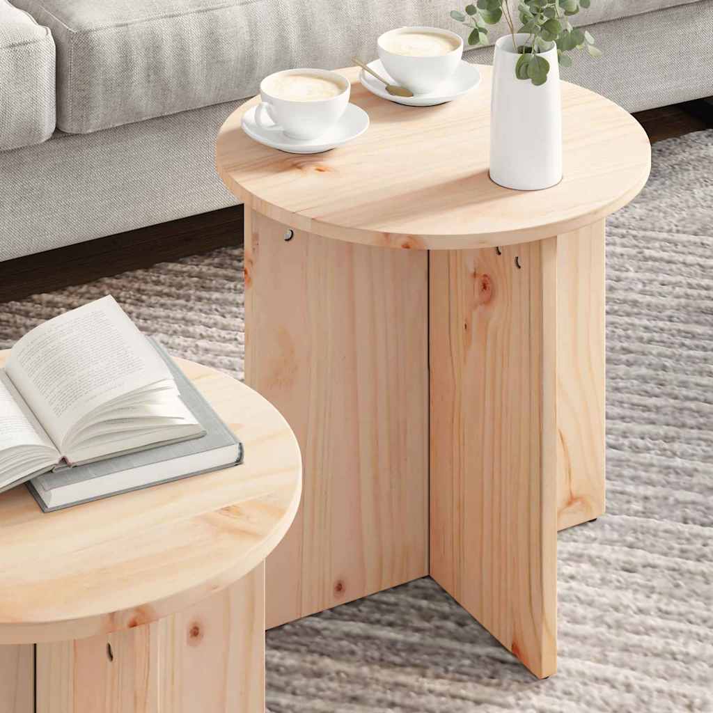 Kaffebord 2 pcs Naturlig