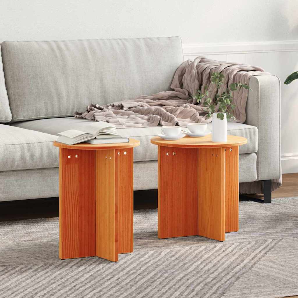 Kaffebord 2 pcs Vokset Brun