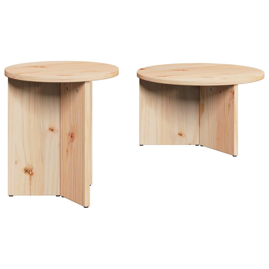 Kaffebord 2 pcs Naturlig Massivt furutre