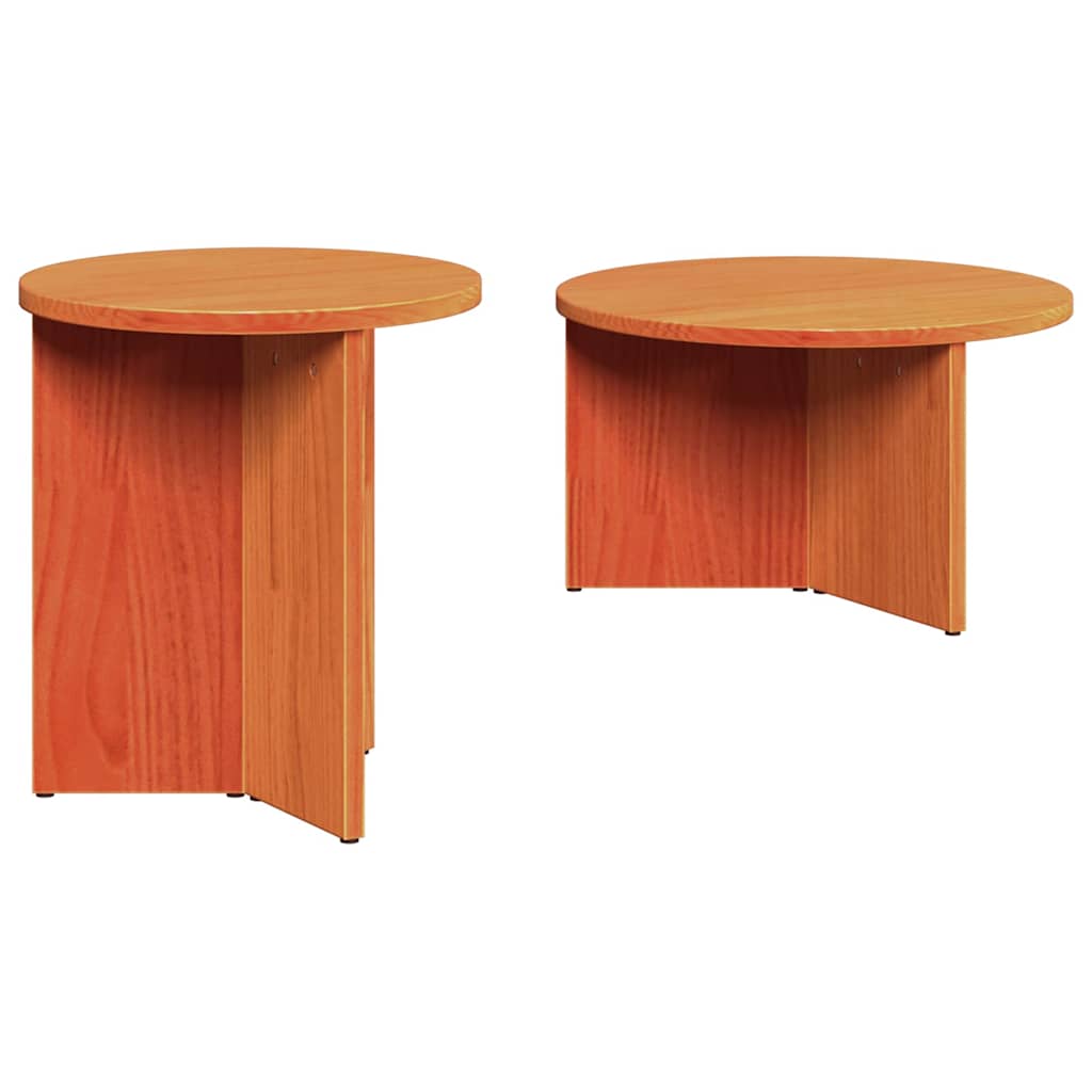 Kaffebord 2 pcs Vokset Brun Massivt furutre