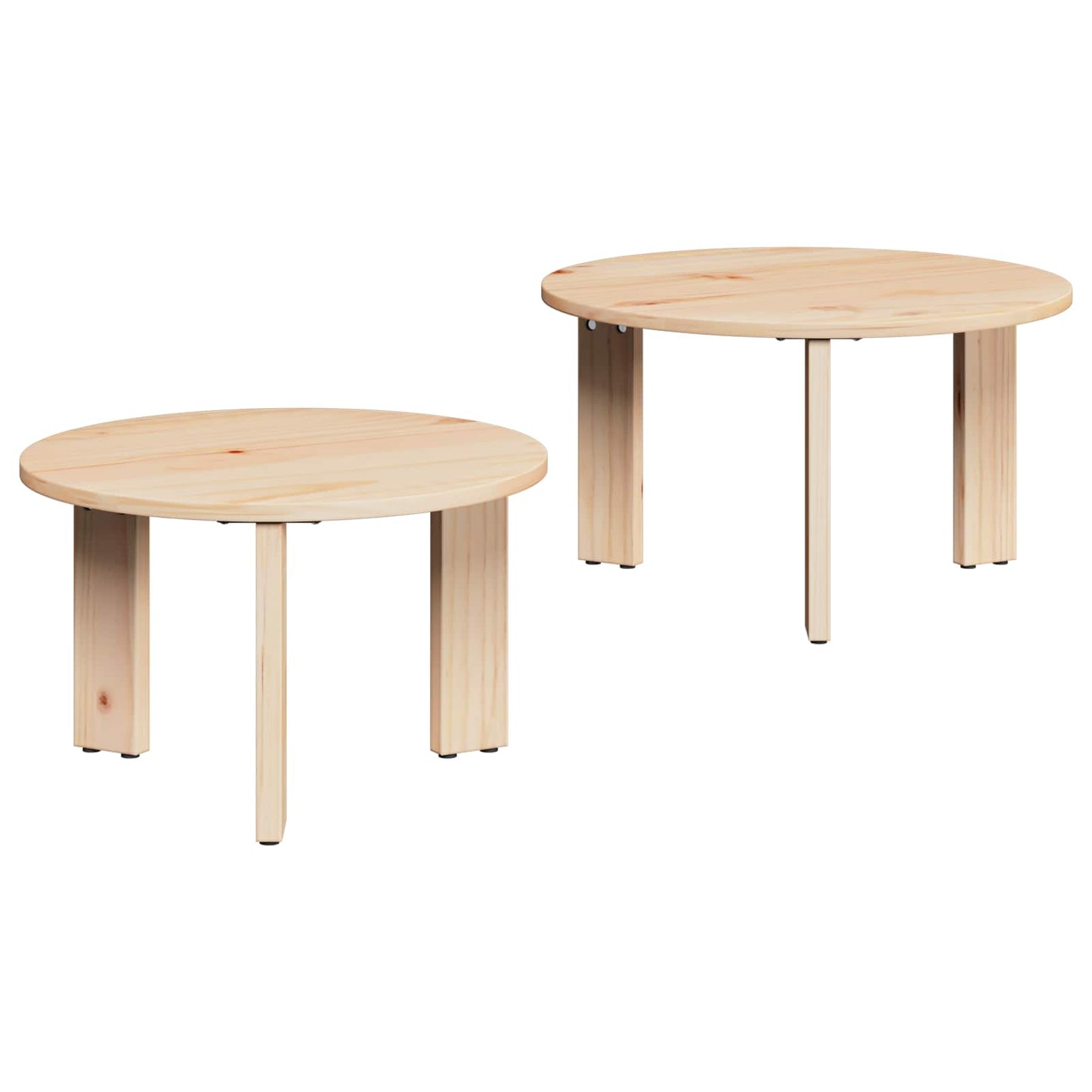 Kaffebord 2 pcs Naturlig Massivt furutre