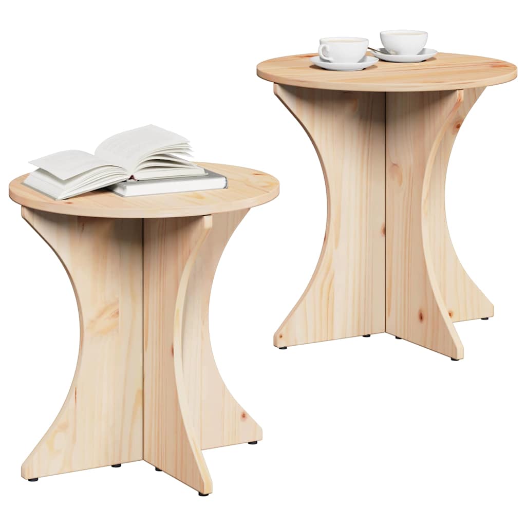 Kaffebord 2 pcs Naturlig Heltre furu