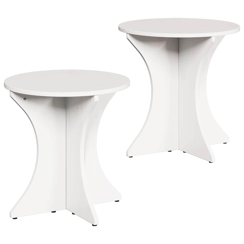 Kaffebord 2 pcs Hvit Heltre furu
