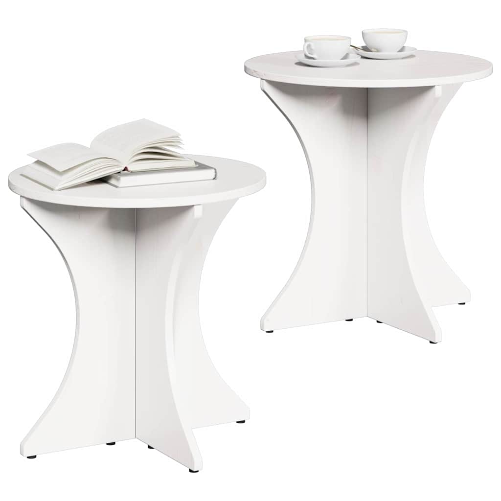 Kaffebord 2 pcs Hvit Heltre furu