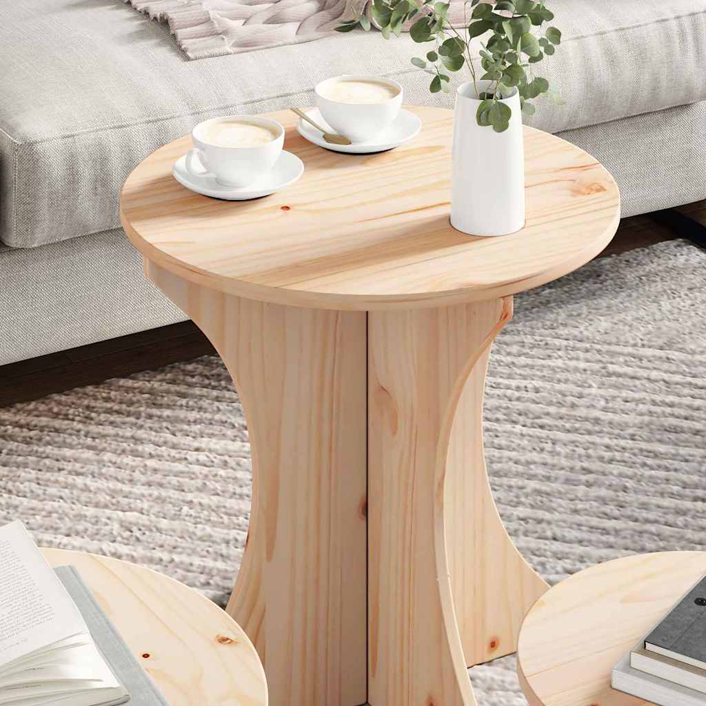 Kaffebord 3 pcs Naturlig