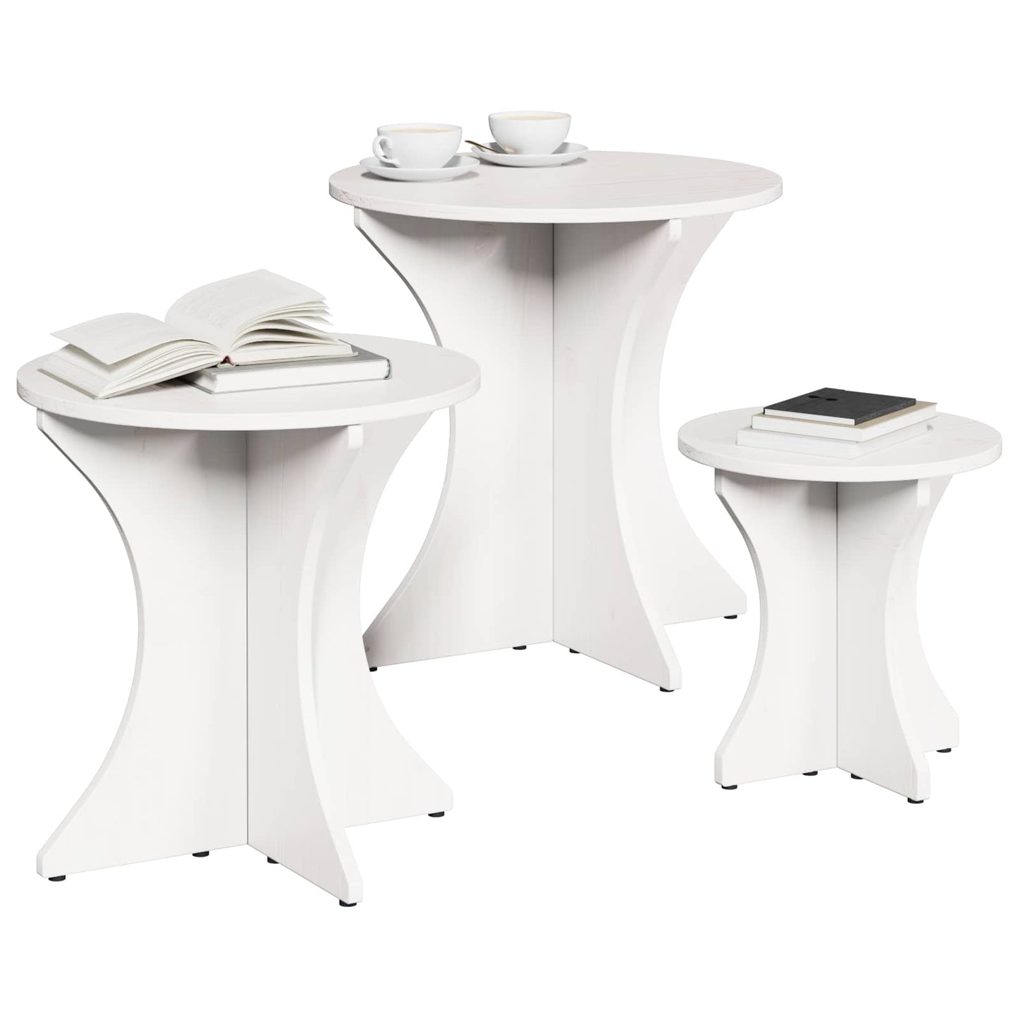 Kaffebord 3 pcs Hvit