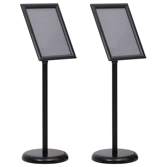 Plakatstativer 2 pcs Svart 32.7 x 24 x 108 cm Aluminium
