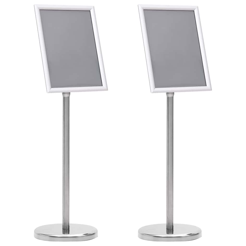 Plakatstativer 2 pcs sølv 32.7 x 24 x 108 cm Aluminium