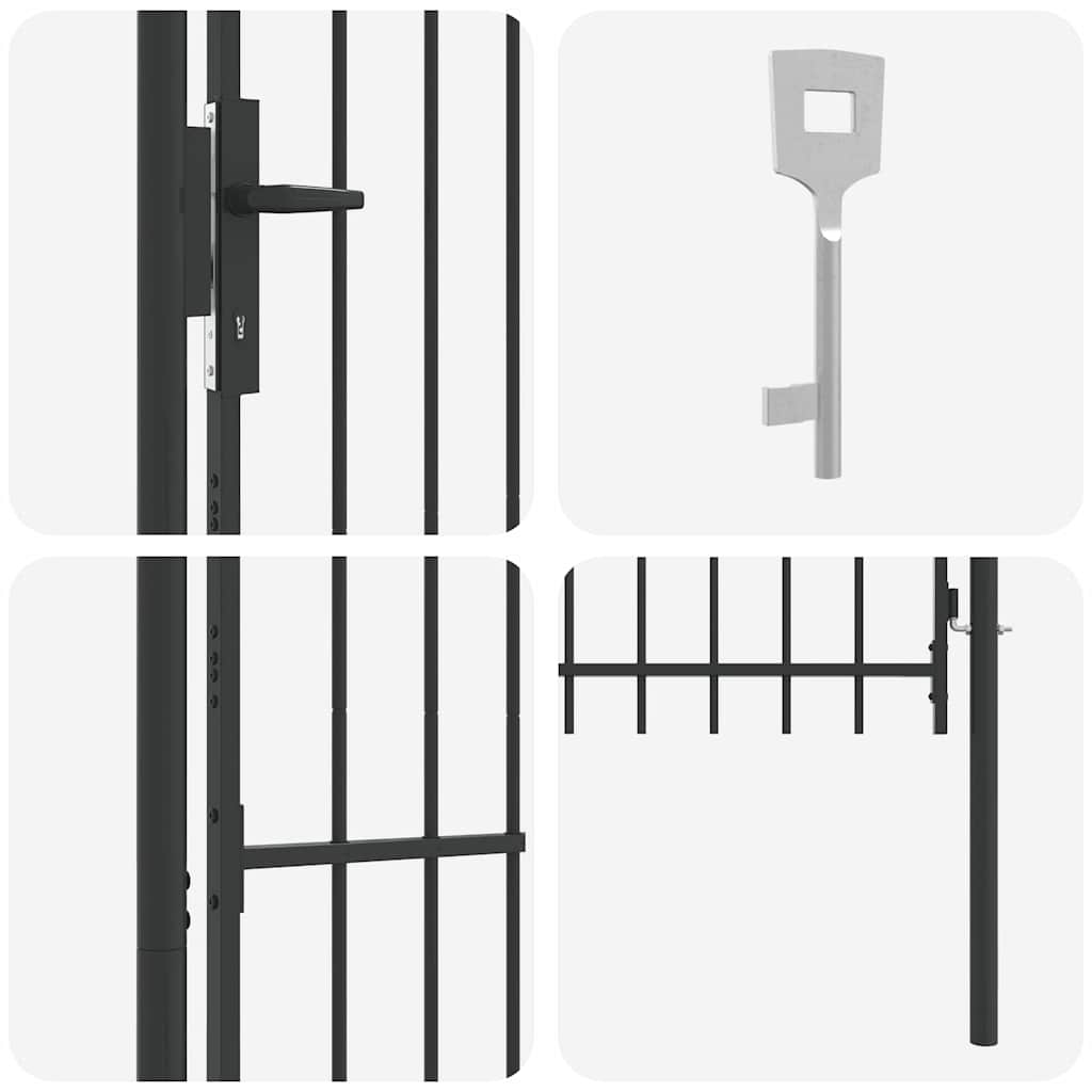 Gjerdeport Grå 100 x 150 cm Pulverlakkert stål