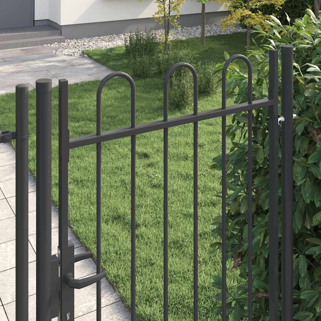 Gjerdeport Grå 100 x 175 cm Pulverlakkert stål