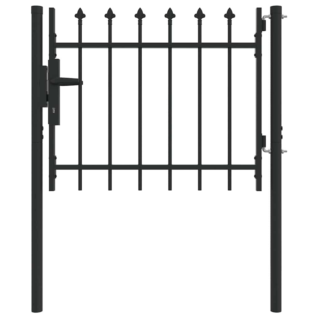 Gjerdeport BOXTEL 103 x 124,5 cm Pulverlakkert stål Grå Låsbar