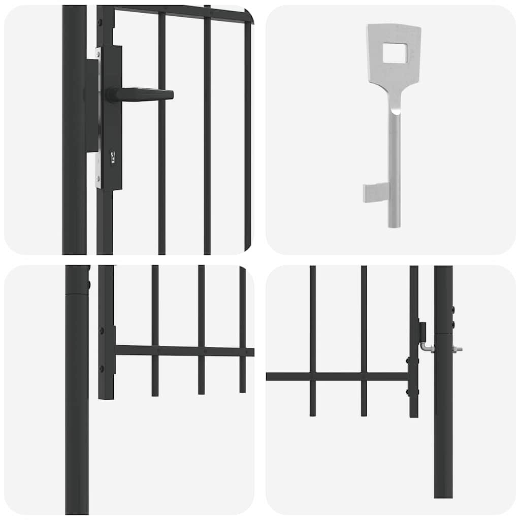 Gjerdeport Grå 100 x 100 cm Pulverlakkert stål
