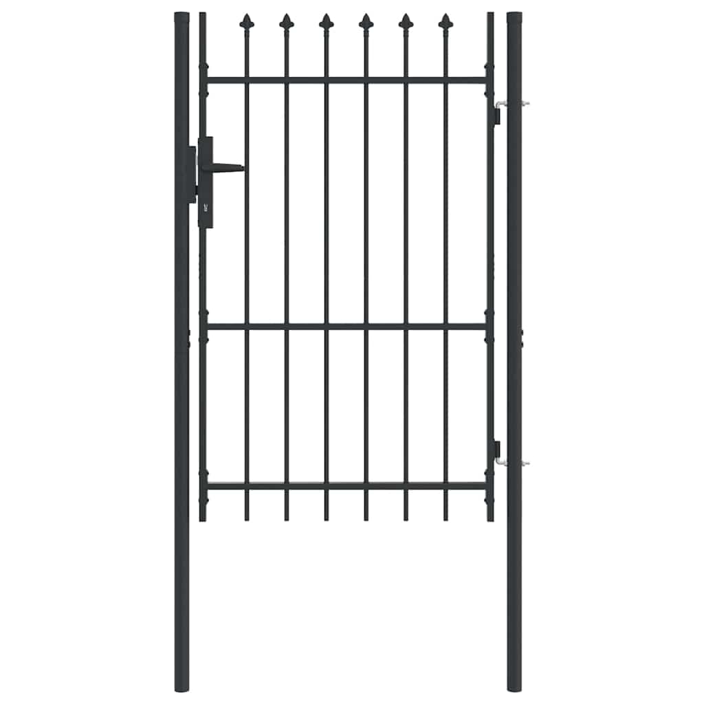 Gjerdeport Grå 100 x 150 cm Pulverlakkert stål