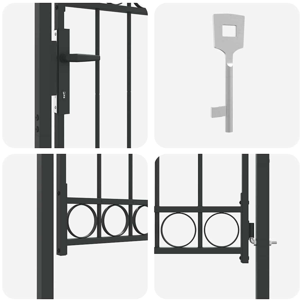Gjerdeport Grå 100 x 125 cm Pulverlakkert stål