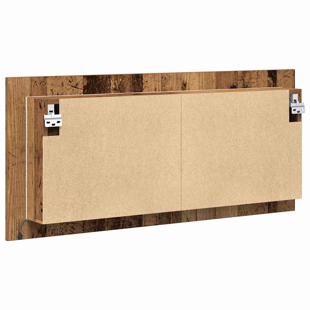 LED Speilskap Gammelt tre 100 x 12 x 45 cm Konstruert tre
