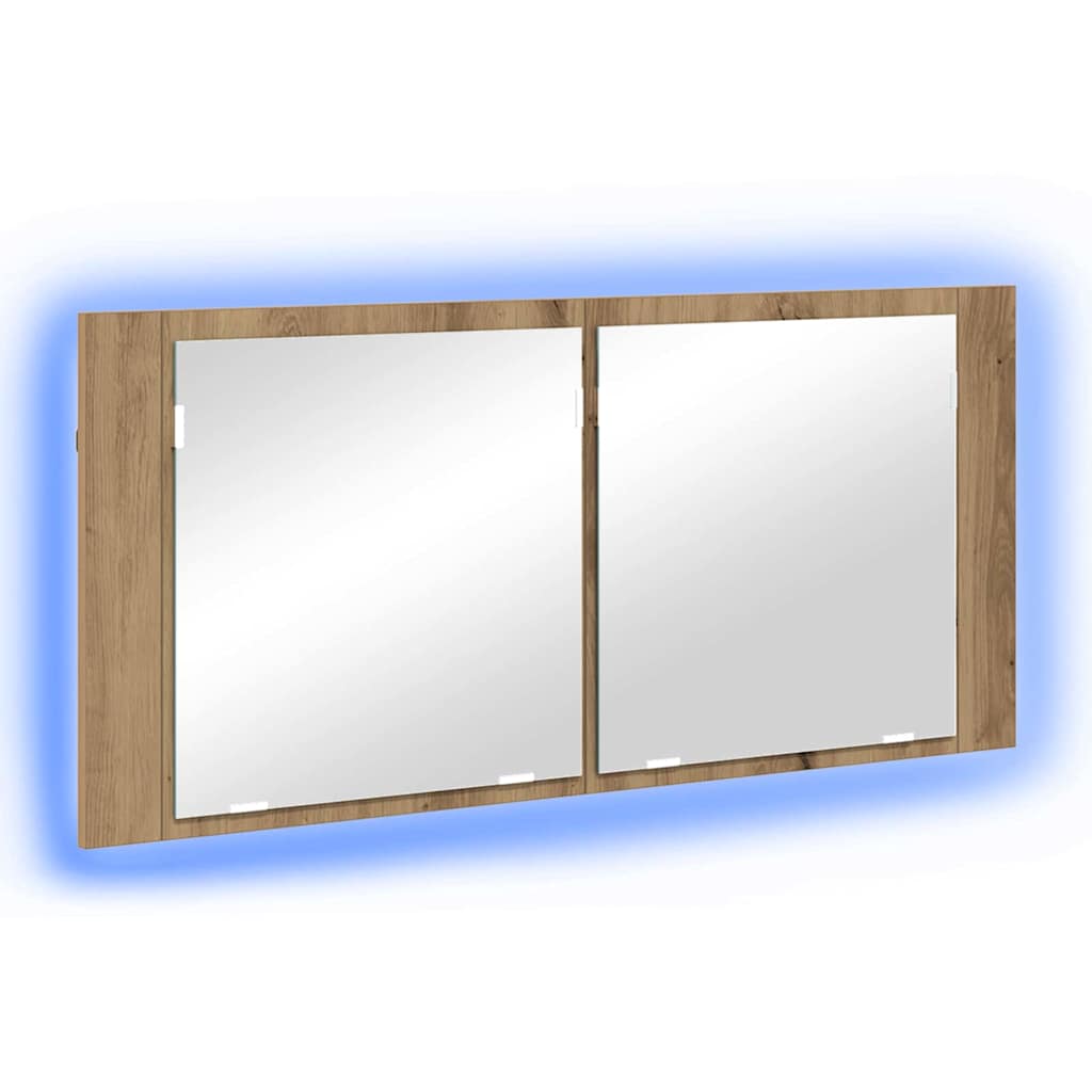 LED Speilskap Artisan Eik 100 x 12 x 45 cm Konstruert tre