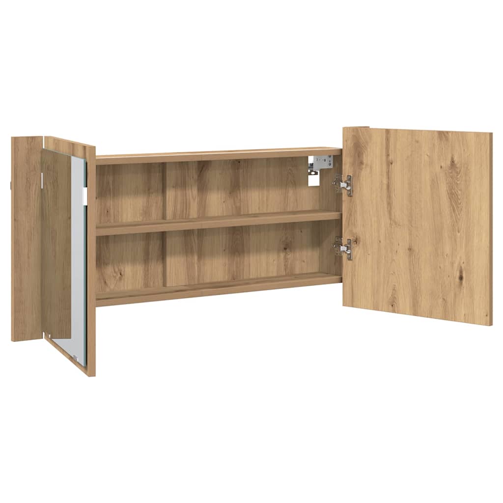 LED Speilskap Artisan Eik 100 x 12 x 45 cm Konstruert tre