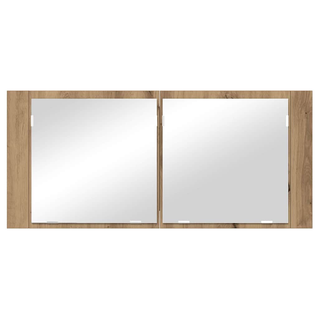 LED Speilskap Artisan Eik 100 x 12 x 45 cm Konstruert tre