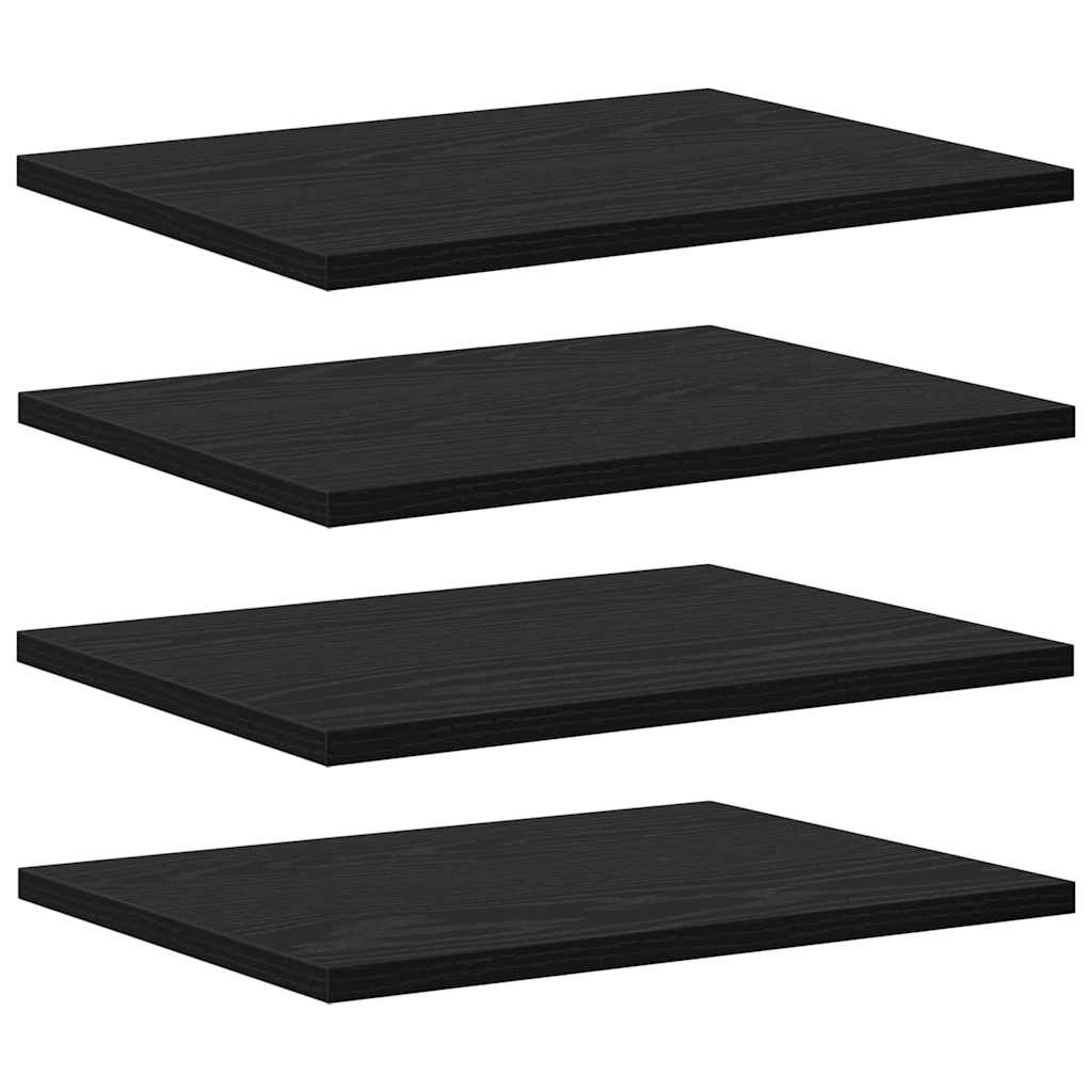 Bokhyllebrett 4 pcs Svart 40 x 30 x 1,5 cm Konstruert tre