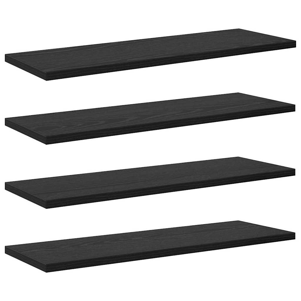 Bokhyllebrett 4 pcs Svart 60 x 20 x 1,5 cm Konstruert tre