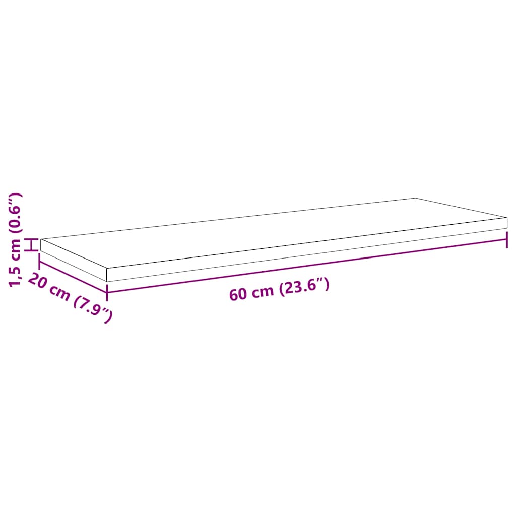 Bokhyllebrett 4 pcs Svart 60 x 20 x 1,5 cm Konstruert tre
