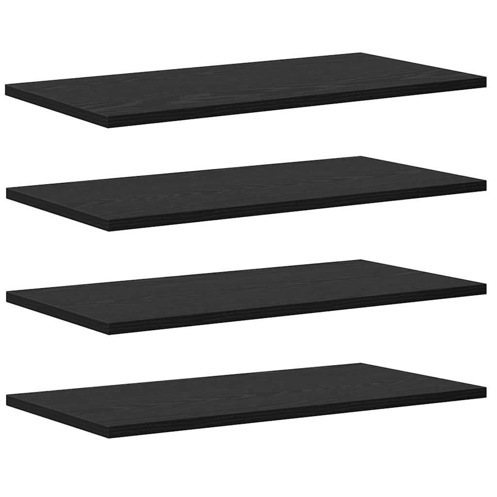 Bokhyllebrett 4 pcs Svart 60 x 30 x 1,5 cm Konstruert tre