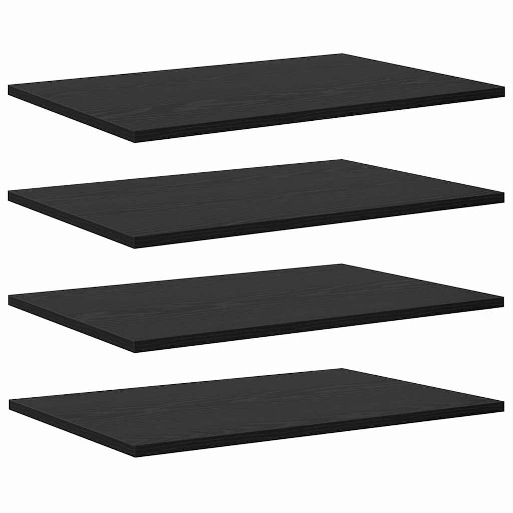 Bokhyllebrett 4 pcs Svart 60 x 40 x 1,5 cm Konstruert tre