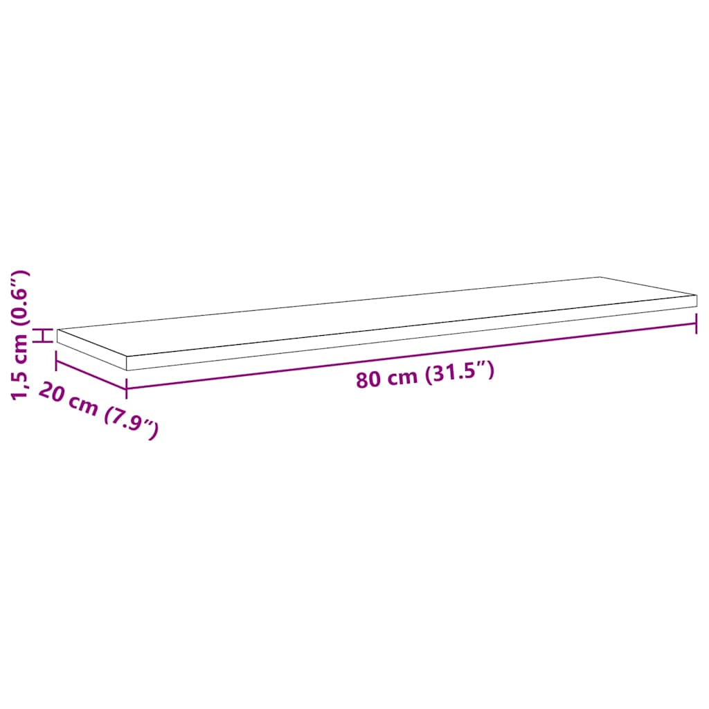 Bokhyllebrett 4 pcs Brun 80 x 20 x 1,5 cm Konstruert tre