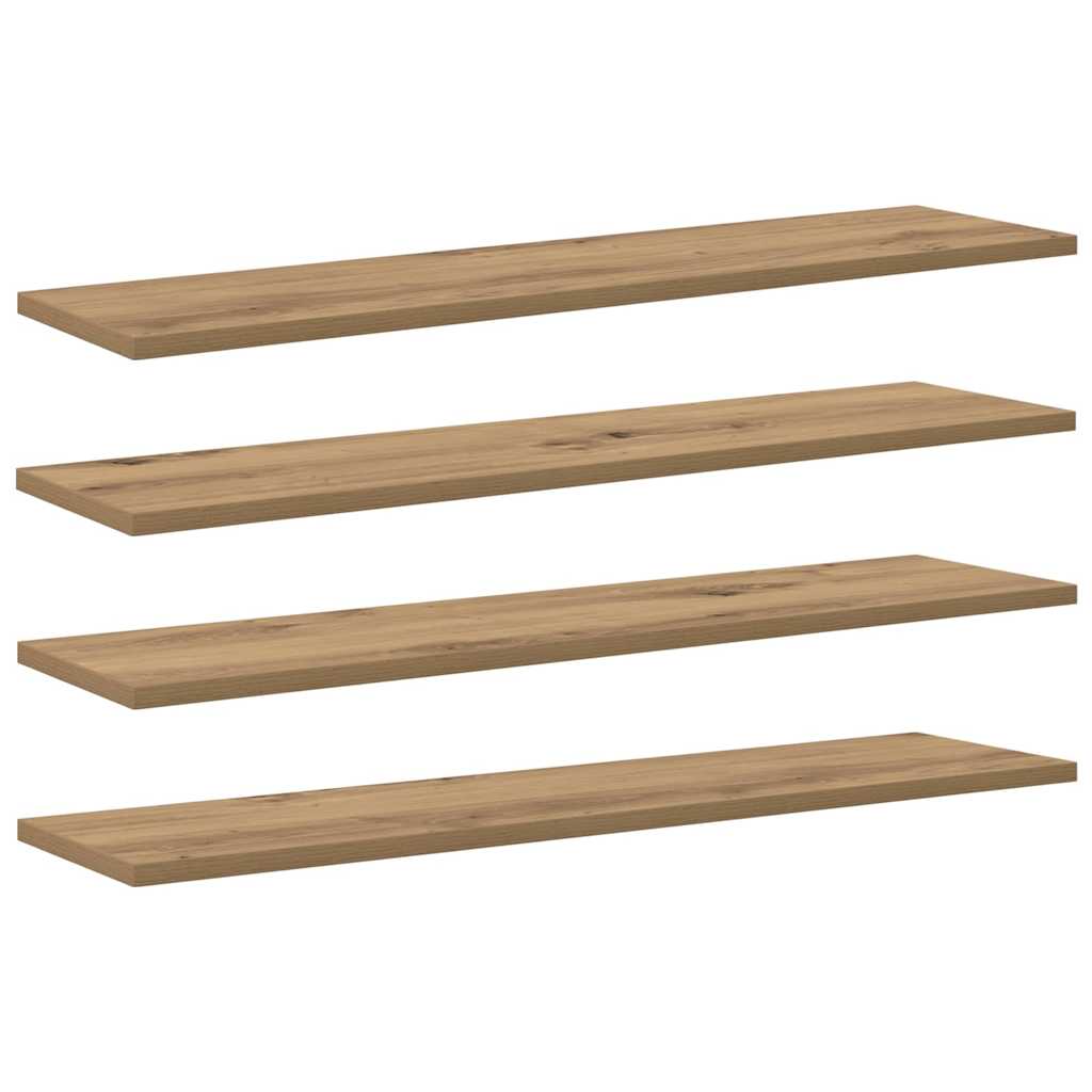 Bokhyllebrett 4 pcs Brun 80 x 20 x 1,5 cm Konstruert tre
