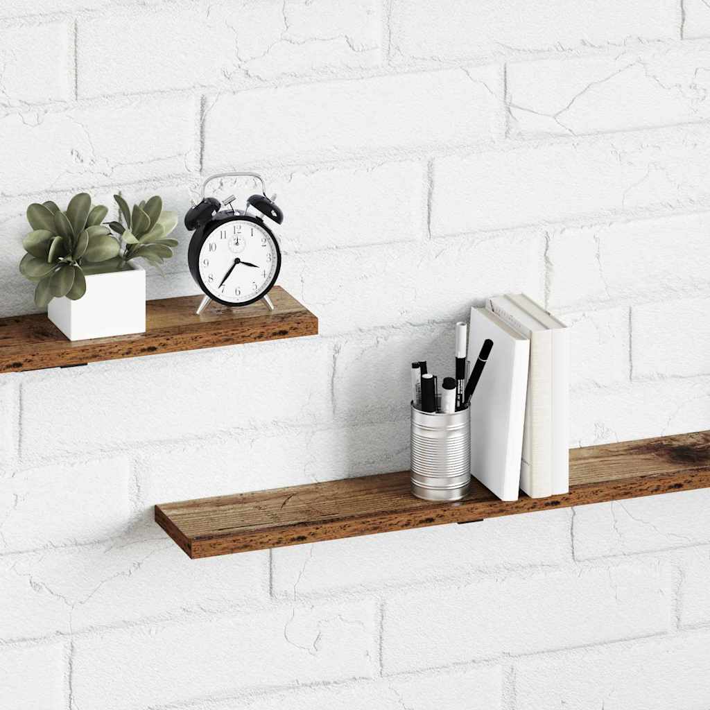 Bokhyllebrett 4 pcs Brun 100 x 10 x 1,5 cm Konstruert tre