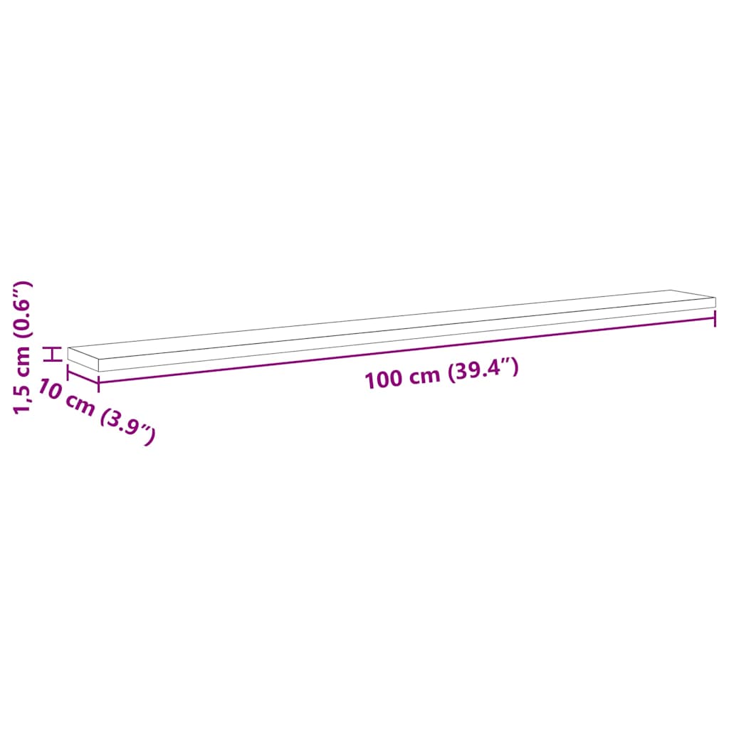 Bokhyllebrett 4 pcs Brun 100 x 10 x 1,5 cm Konstruert tre