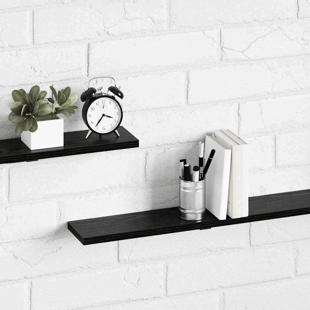 Bokhyllebrett 4 pcs Svart 100 x 10 x 1,5 cm Konstruert tre
