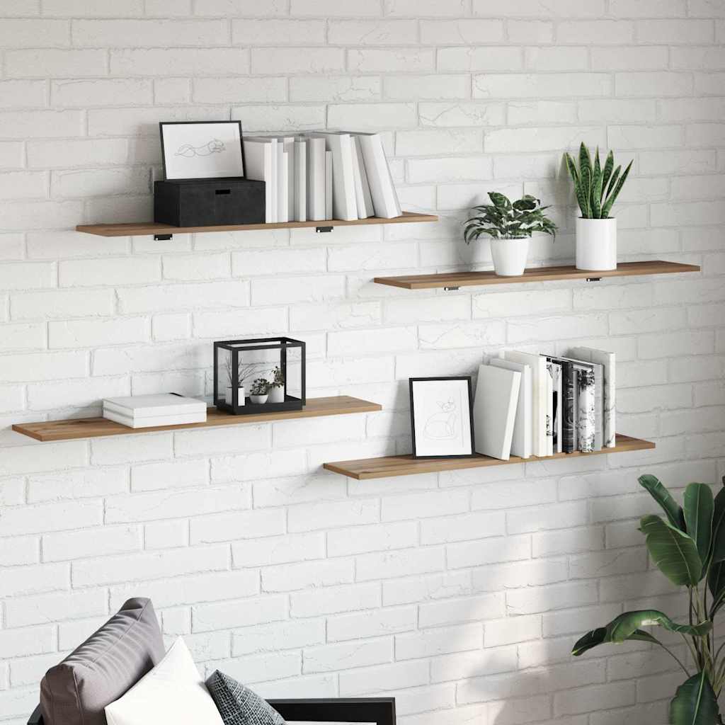 Bokhyllebrett 3 nivåer 4 pcs 100 x 20 x 1,5 cm Konstruert tre
