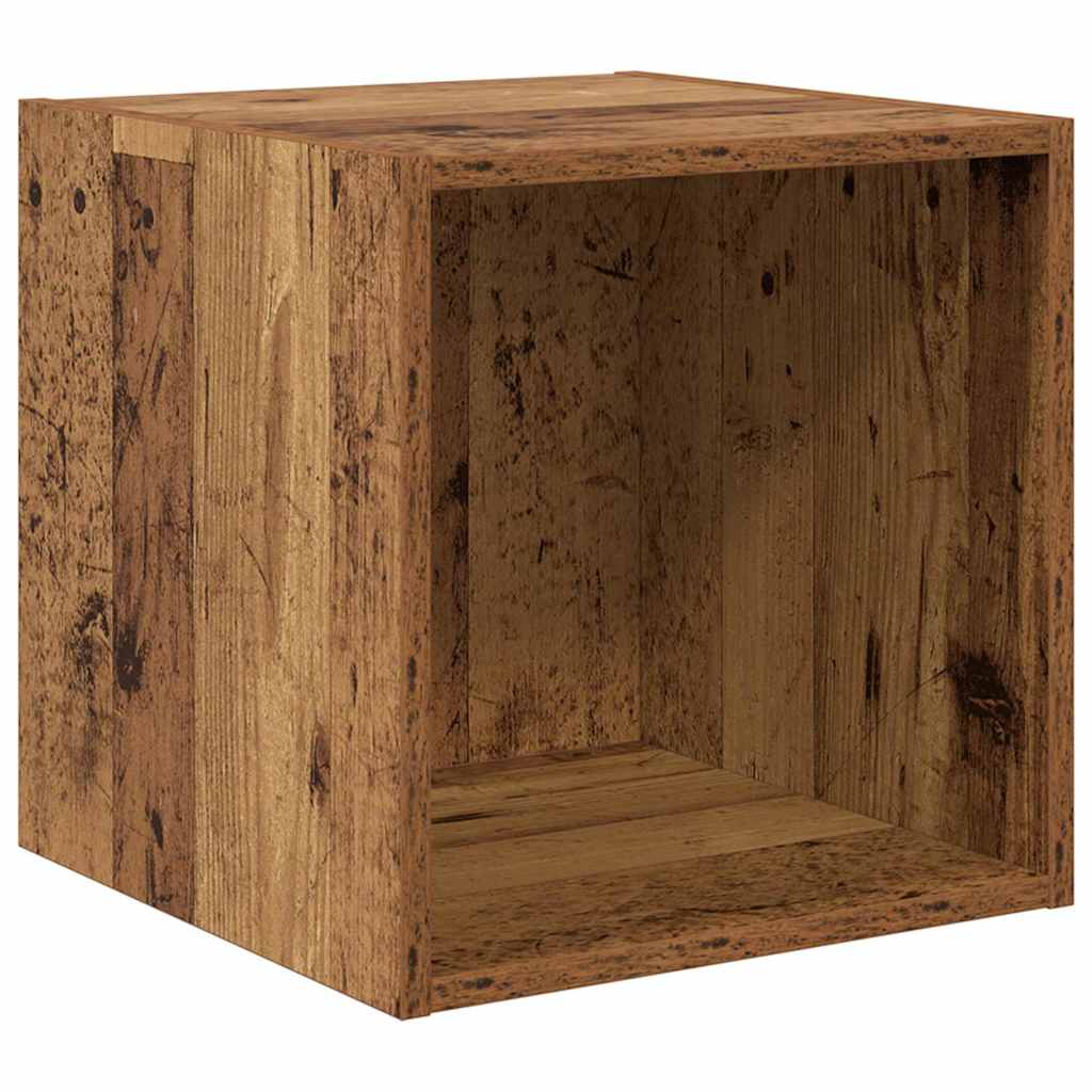 Veggskap med hylle Gammelt tre 37 x 37 x 37 cm Konstruert tre