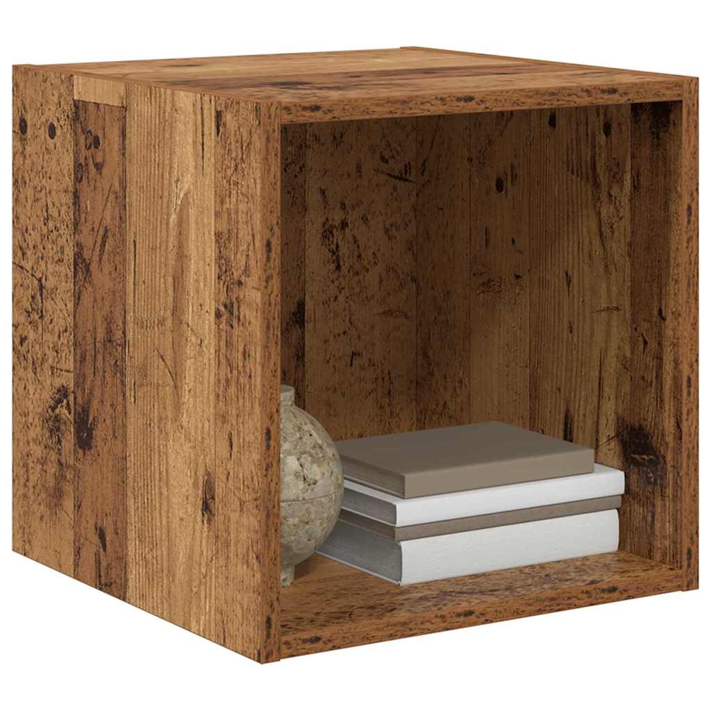 Veggskap med hylle Gammelt tre 37 x 37 x 37 cm Konstruert tre
