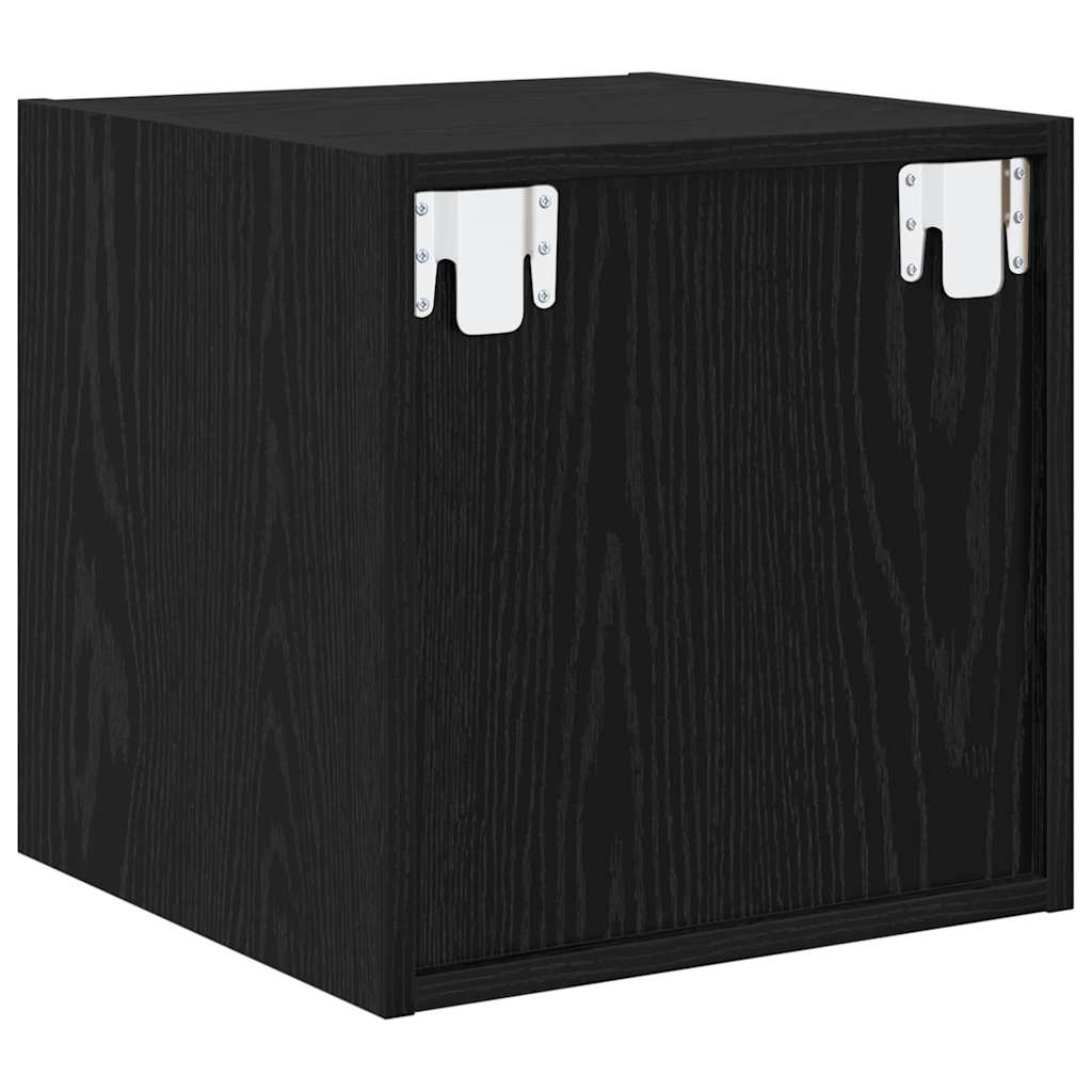 Veggskap med hylle Svart eik 37 x 37 x 37 cm Konstruert tre
