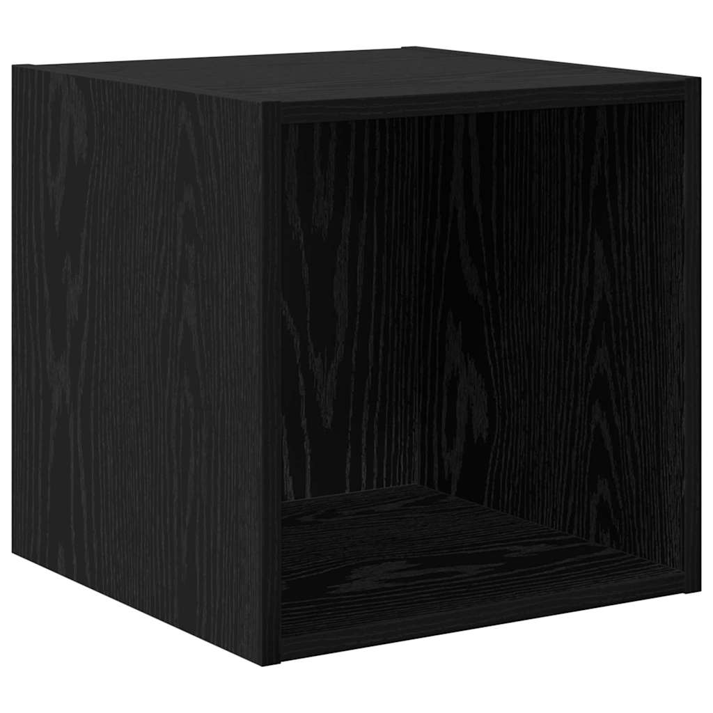 Veggskap 2 pcs Svart Eik 37 x 37 x 37 cm Konstruert tre