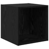 Veggskap 2 pcs Svart Eik 37 x 37 x 37 cm Konstruert tre
