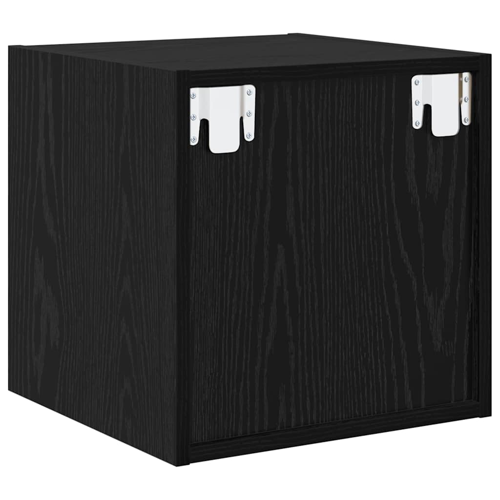 Veggskap 2 pcs Svart Eik 37 x 37 x 37 cm Konstruert tre