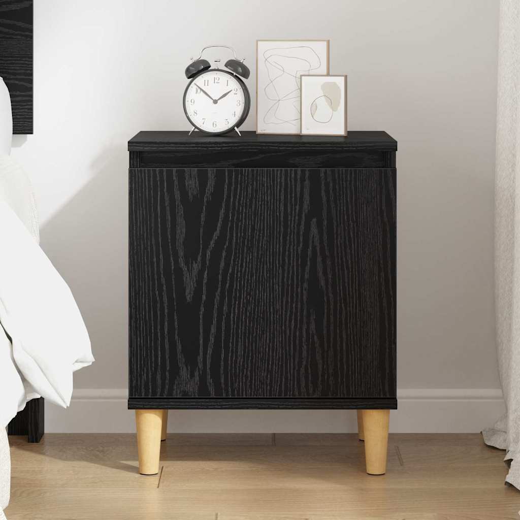 Nattbordskap Svart Eik 40 x 30 x 50 cm Konstruert tre