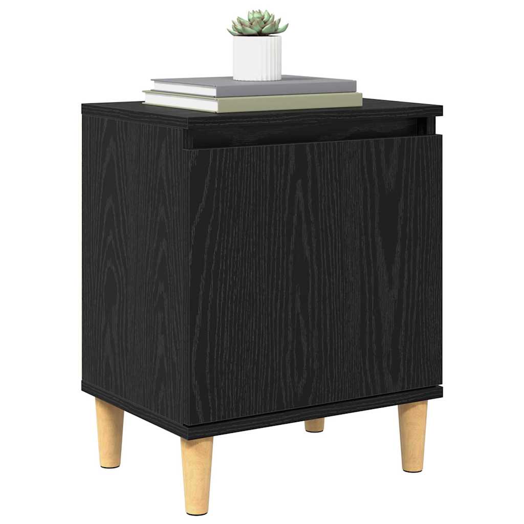 Nattbordskap Svart Eik 40 x 30 x 50 cm Konstruert tre